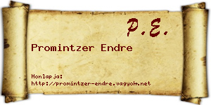 Promintzer Endre névjegykártya